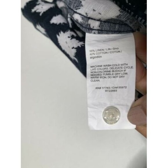 Perry Ellis Men's Dandelion Print Linen Short Sleeve Button-Down Shirt, XXLarge - Picture 7 of 9